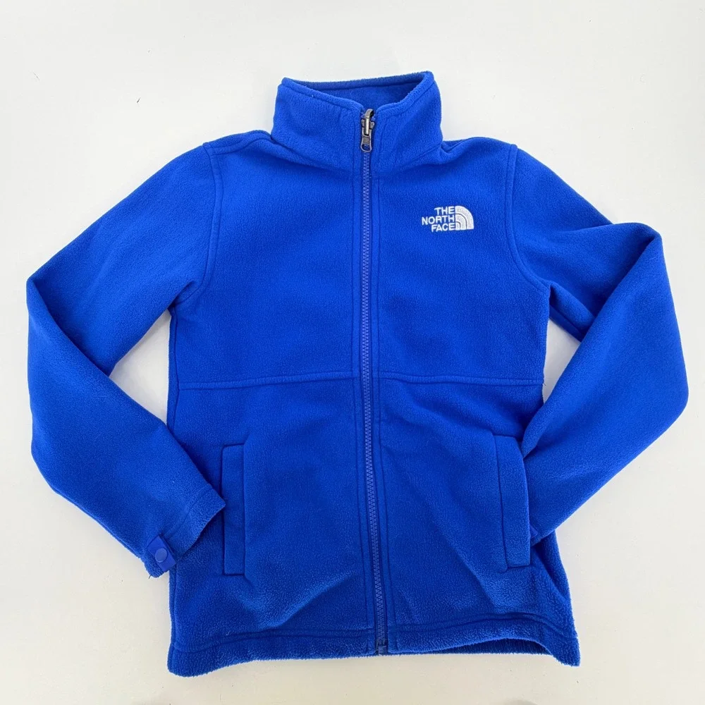 The North Face Youth Boys Royal Blue Full Zip Fleece Jacket Size Small 7/8